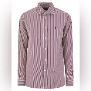 Ralph Lauren Men's XL Red Striped Button-Up Long-Sleeve Shirt Multicolor Casual